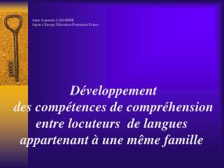 Anne-Jeannette LAGARDE Agence Europe Education Formation France