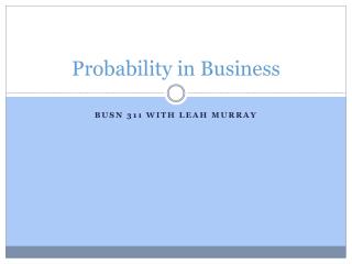 Probability in Business