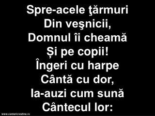 Spre acele tarmuri din vesnicii