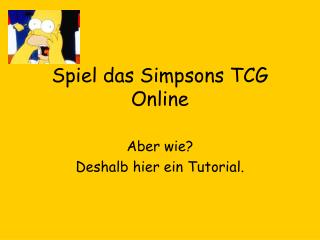 Spiel das Simpsons TCG Online