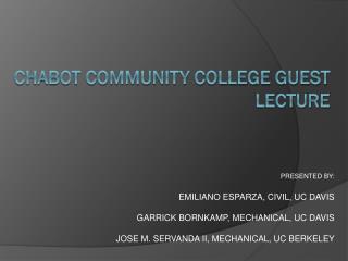 Chabot Community College Guest Lecture