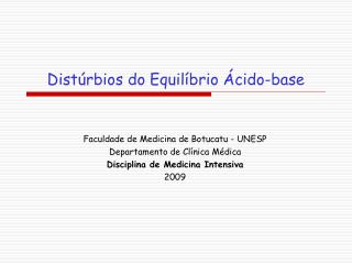 Distúrbios do Equilíbrio Ácido-base