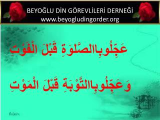 BEYOĞLU DİN GÖREVLİLERİ DERNEĞİ beyogludingorder