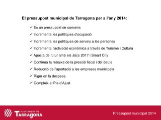 Pressupost municipal 2014