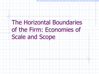 The Horizontal Boundaries of the Firm: Economies of Scale and Scope