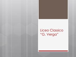 Liceo Classico “G. Verga”