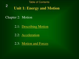 Chapter 2: Motion