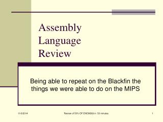 Assembly Language Review