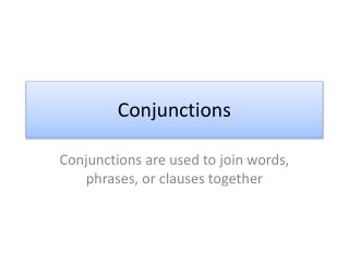 Conjunctions