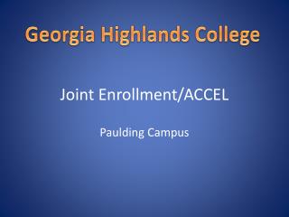 Joint Enrollment/ACCEL