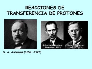 REACCIONES DE TRANSFERENCIA DE PROTONES