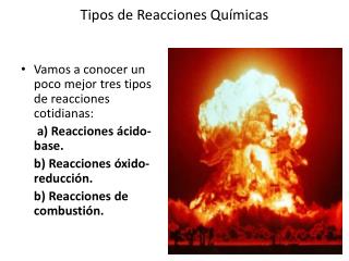 Tipos de Reacciones Químicas
