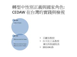 轉型中性別正義與國家角色 : CEDAW 在台灣的實踐與檢視