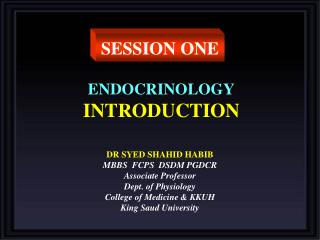 ENDOCRINOLOGY INTRODUCTION