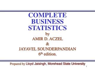 COMPLETE BUSINESS STATISTICS