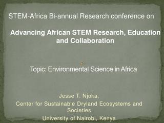 Topic: Environmental Science in Africa