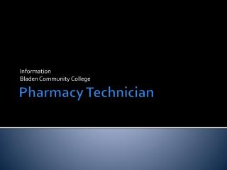 Pharmacy Technician