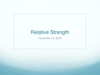 Relative Strength