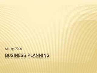 Business Planning