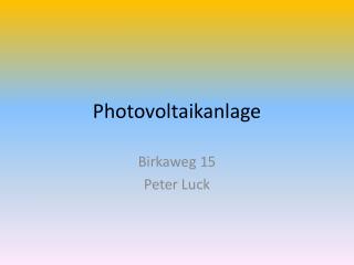 Photovoltaikanlage