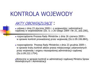 KONTROLA WOJEWODY