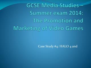 GCSE Media Studies – Summer exam 2014: The Promotion and Marketing of Video Games