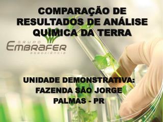 COMPARAÇÃO DE RESULTADOS DE ANÁLISE QUIMICA DA TERRA