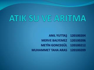ATIK SU VE ARITMA