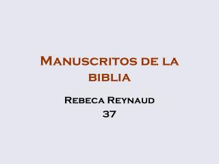 Manuscritos de la biblia