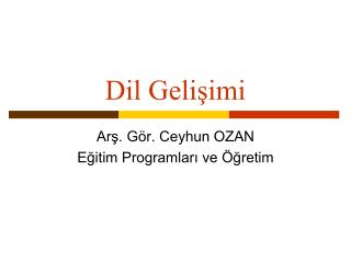 Dil Gelişimi