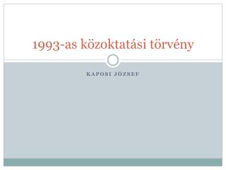 1993-as közoktatási törvény