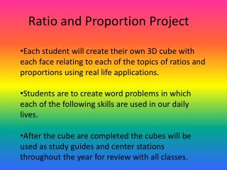 Ratio and Proportion Project