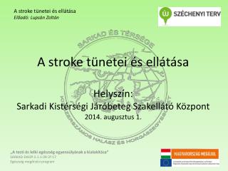 A stroke tünetei és ellátása Előadó: Lupsán Zoltán