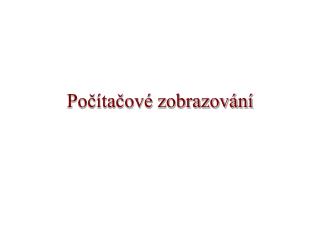 Počítačové zobrazování