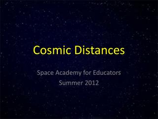 Cosmic Distances