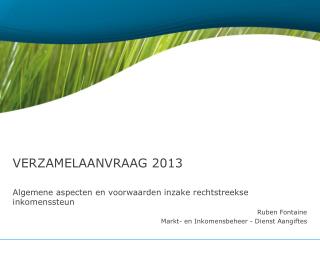 Verzamelaanvraag 2013