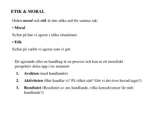 ETIK &amp; MORAL