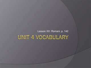 Unit 4 Vocabulary