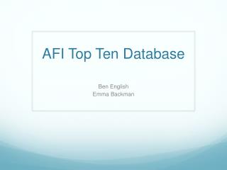 AFI Top Ten Database
