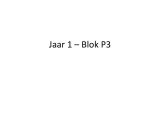 Jaar 1 – Blok P3