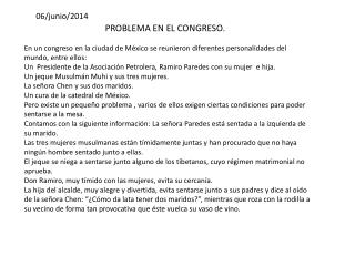 PROBLEMA EN EL CONGRESO.