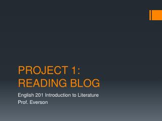 PROJECT 1: READING BLOG