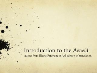 Introduction to the Aeneid