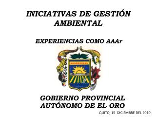 INICIATIVAS DE GESTIÓN AMBIENTAL