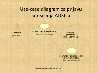 Use-case dijagram za prijavu koriscenja ADSL-a