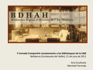 V Jornada Compartint coneixements a les biblioteques de la UAB