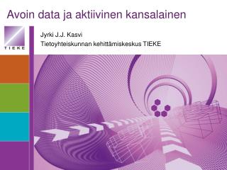 Avoin data ja aktiivinen kansalainen