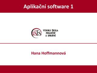 Aplikační software 1