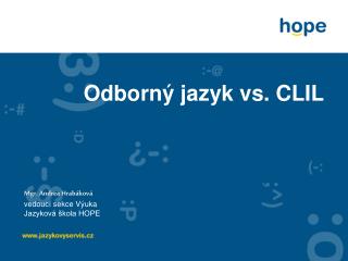 Odborný jazyk vs. CLIL