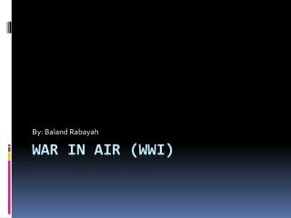 War in air (WWI)